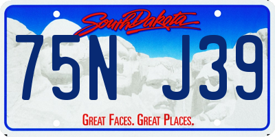 SD license plate 75NJ39