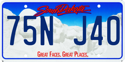 SD license plate 75NJ40