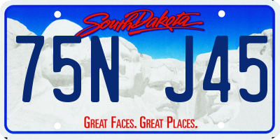 SD license plate 75NJ45