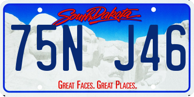 SD license plate 75NJ46
