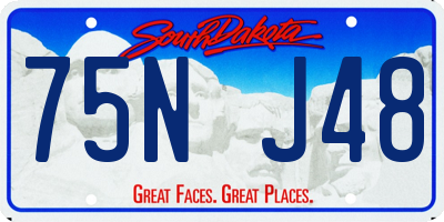 SD license plate 75NJ48