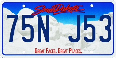 SD license plate 75NJ53