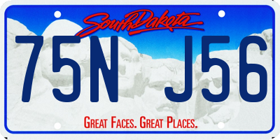 SD license plate 75NJ56