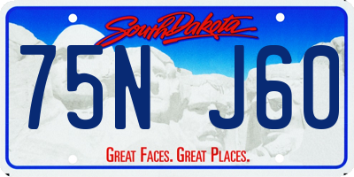 SD license plate 75NJ60