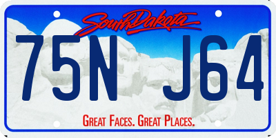 SD license plate 75NJ64