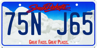 SD license plate 75NJ65