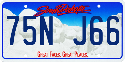 SD license plate 75NJ66