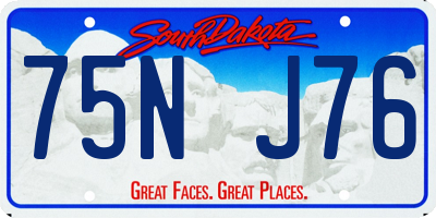 SD license plate 75NJ76