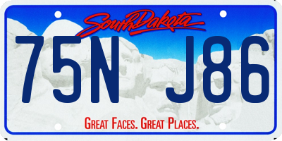 SD license plate 75NJ86