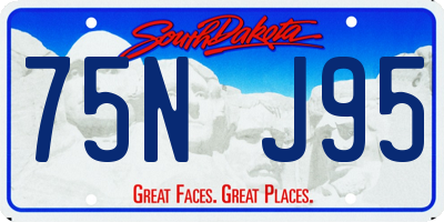 SD license plate 75NJ95