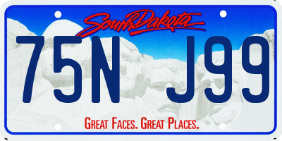 SD license plate 75NJ99