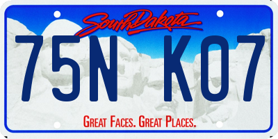 SD license plate 75NK07