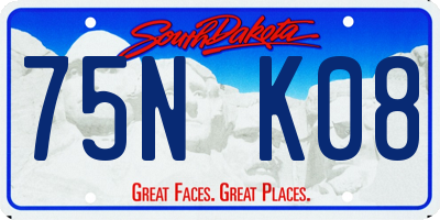 SD license plate 75NK08