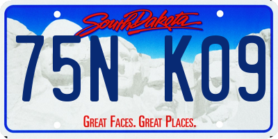 SD license plate 75NK09