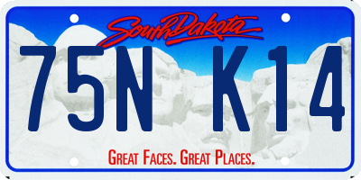 SD license plate 75NK14