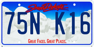 SD license plate 75NK16