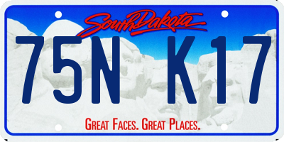 SD license plate 75NK17