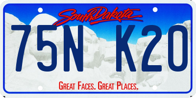 SD license plate 75NK20