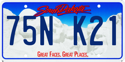 SD license plate 75NK21