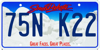 SD license plate 75NK22
