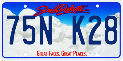 SD license plate 75NK28