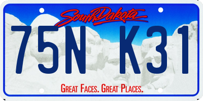 SD license plate 75NK31