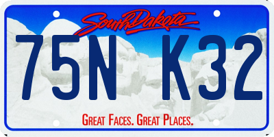 SD license plate 75NK32