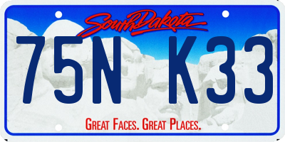 SD license plate 75NK33