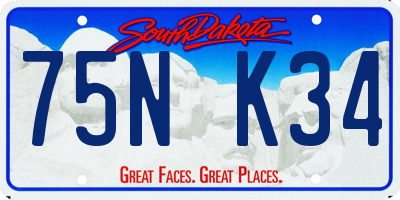 SD license plate 75NK34