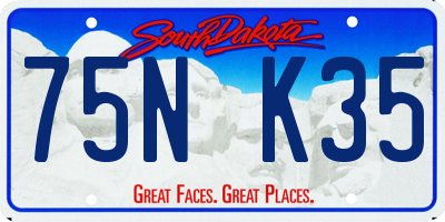 SD license plate 75NK35