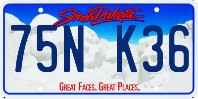 SD license plate 75NK36