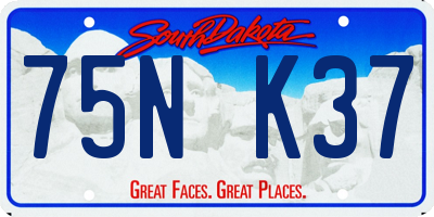 SD license plate 75NK37