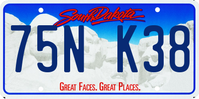 SD license plate 75NK38