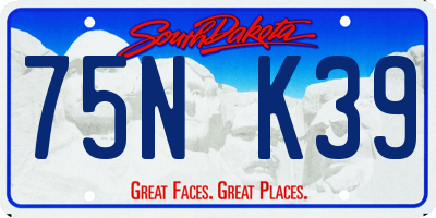 SD license plate 75NK39