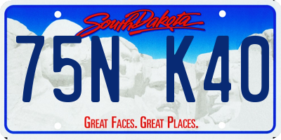 SD license plate 75NK40