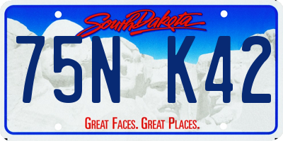SD license plate 75NK42