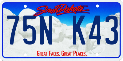 SD license plate 75NK43