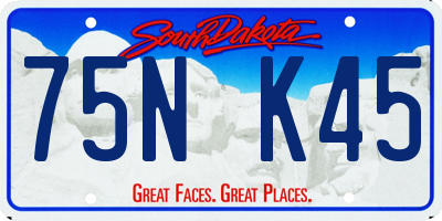 SD license plate 75NK45