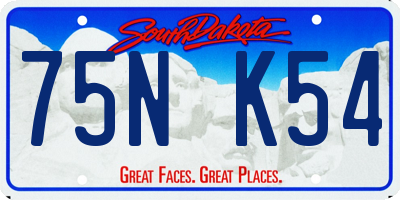 SD license plate 75NK54