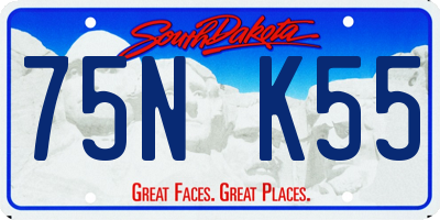 SD license plate 75NK55