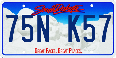 SD license plate 75NK57