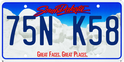 SD license plate 75NK58