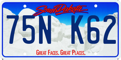 SD license plate 75NK62