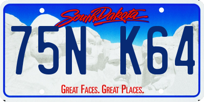 SD license plate 75NK64