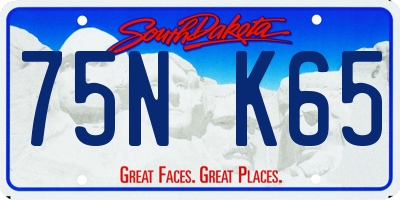 SD license plate 75NK65