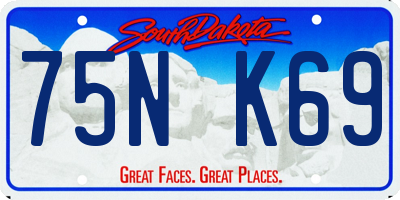 SD license plate 75NK69