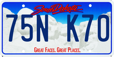 SD license plate 75NK70