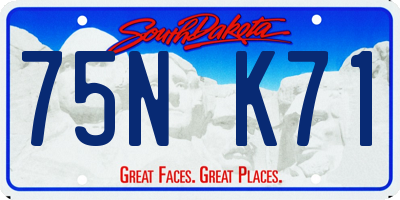 SD license plate 75NK71