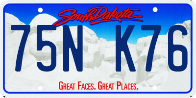 SD license plate 75NK76