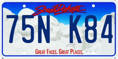 SD license plate 75NK84